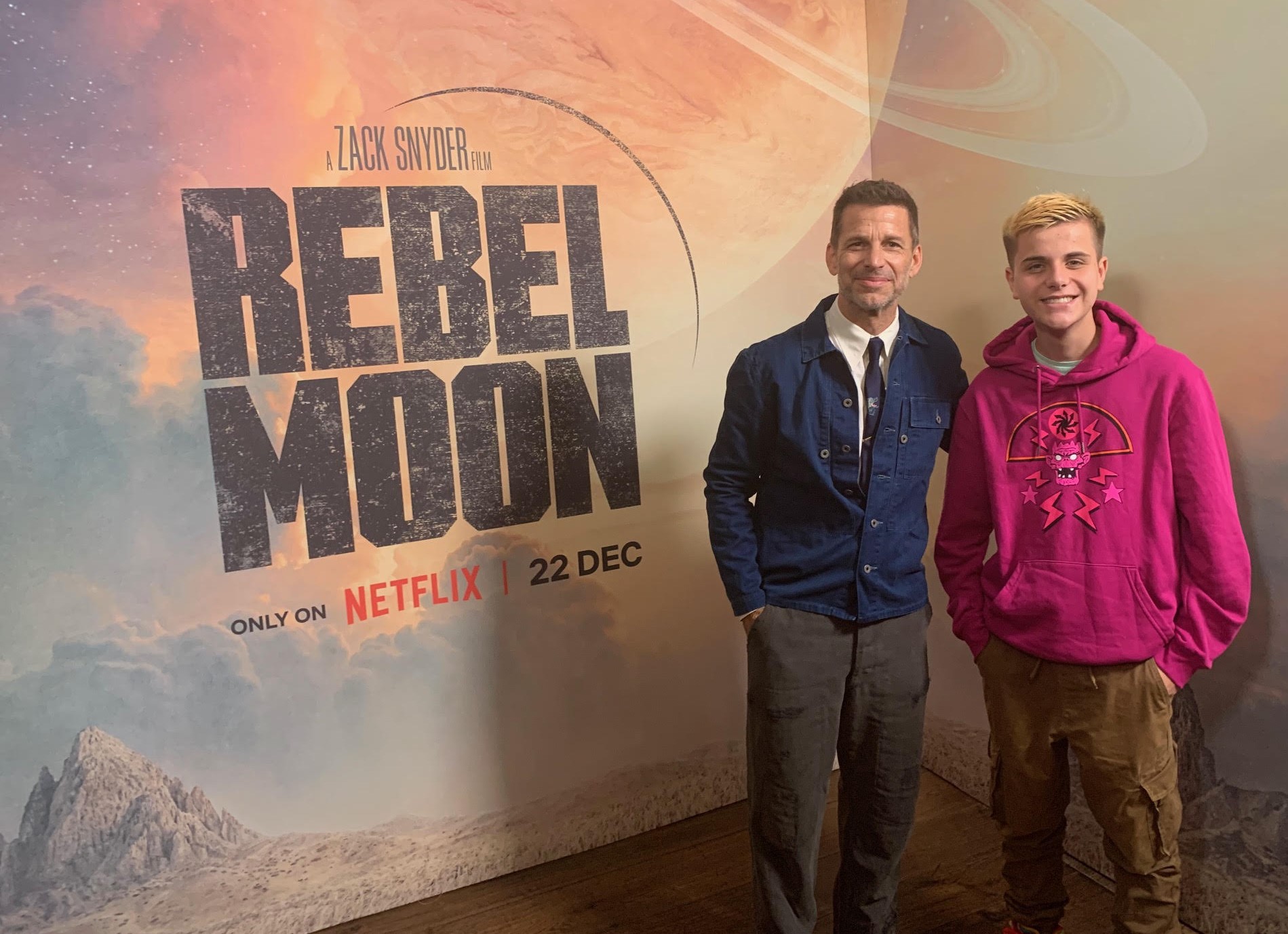 Con at the Zack Snyder Rebel Moon Trailer Launch Event